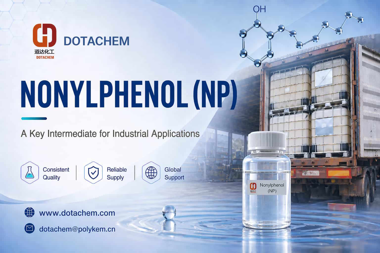 Dotachem Nonylphenol (NP): Ŝlosila Intermedio por Industriaj Aplikoj